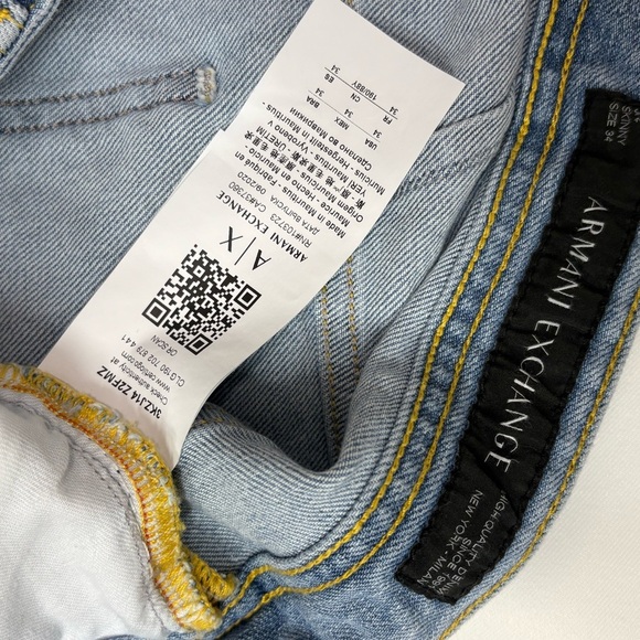 Armani Exchange Light Blue Skinny Jeans. In excellent condition. - Picture 2 of 6